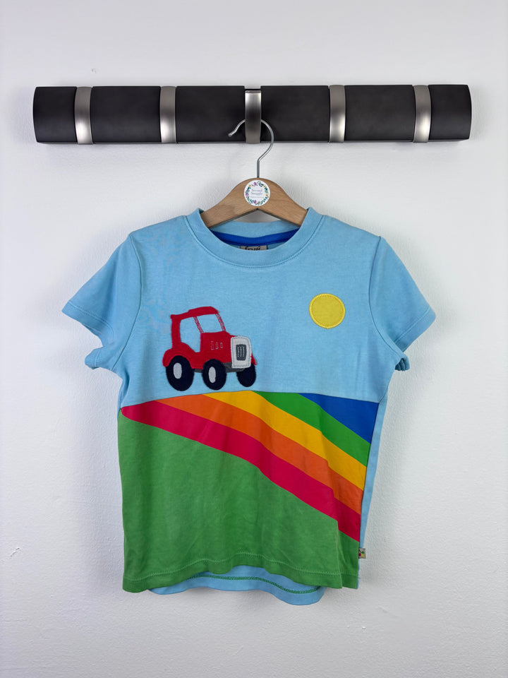 Frugi Tractor Rainbow T-Shirt 4–5 Years-Tops-Second Snuggle Preloved