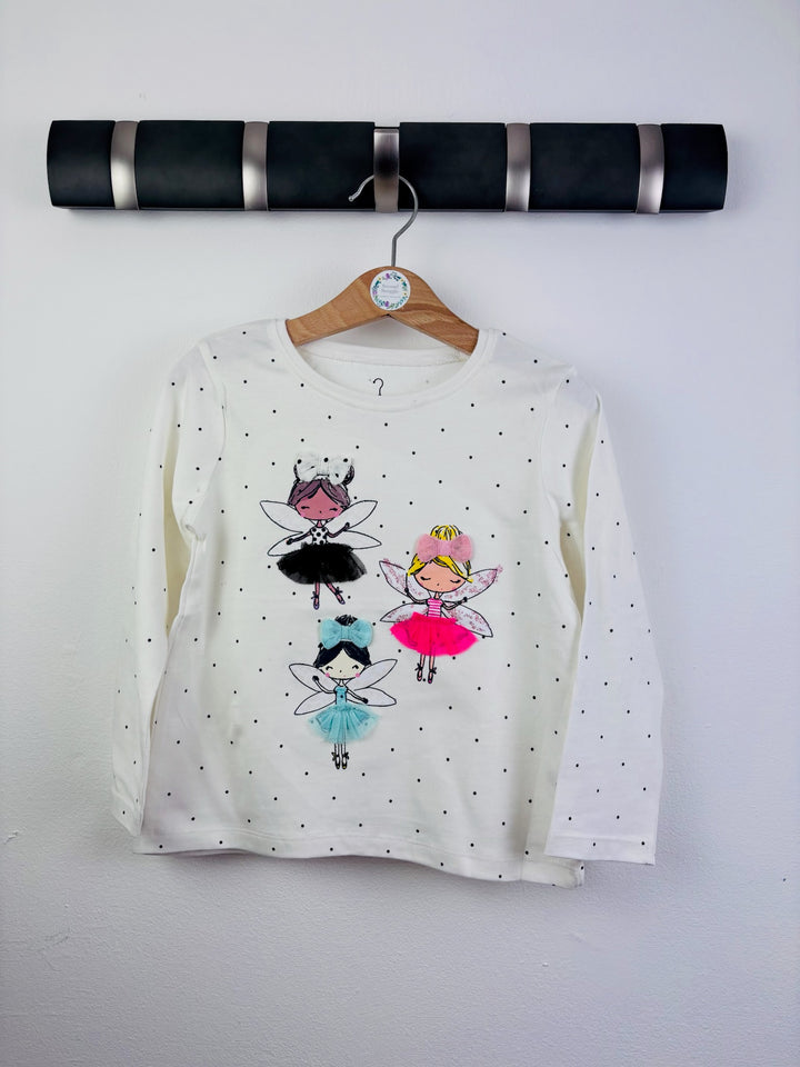 Ex Next Girls Cream Fairy Long Sleeve Top