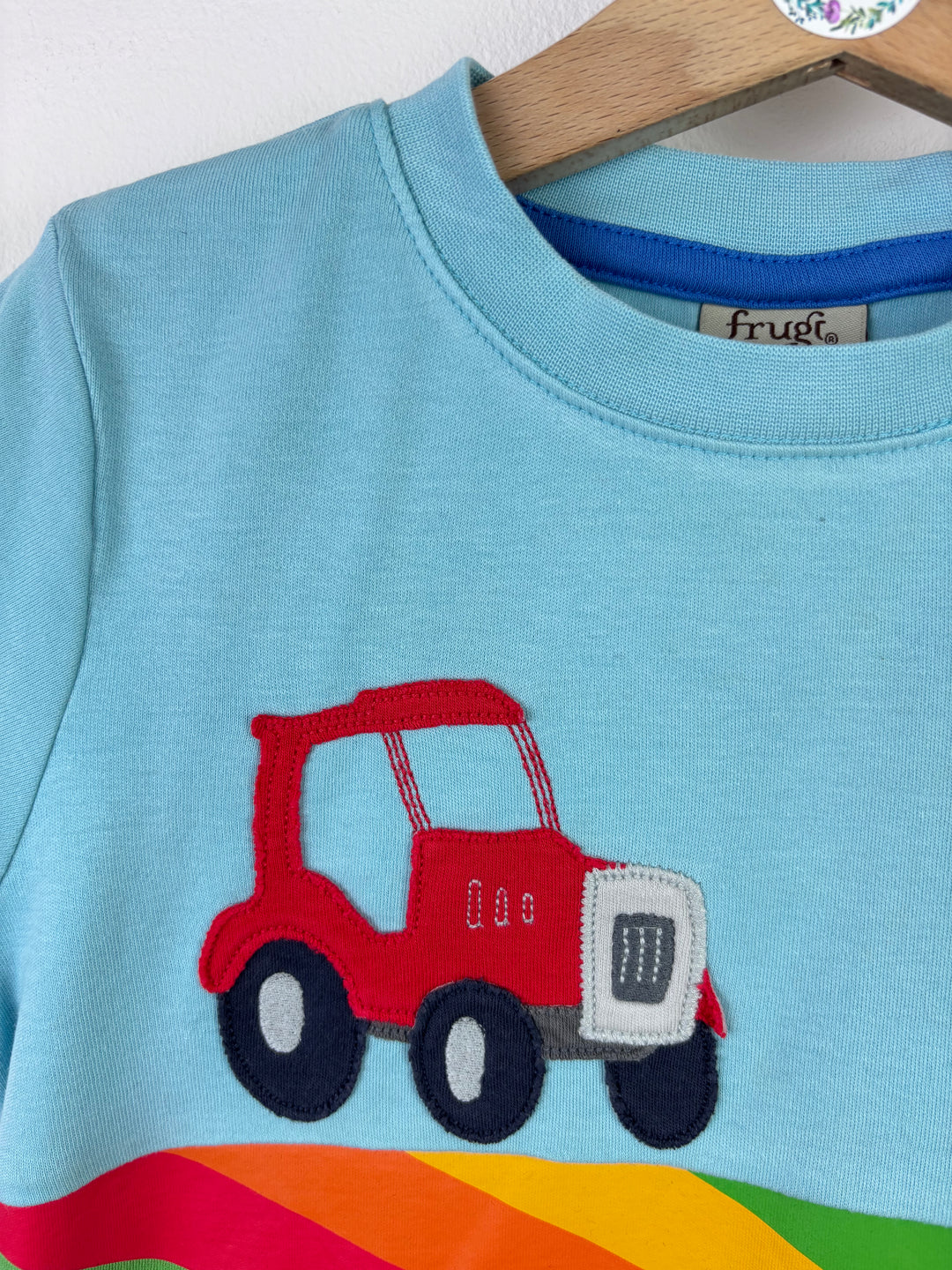 Frugi Tractor Rainbow T-Shirt 4–5 Years-Tops-Second Snuggle Preloved