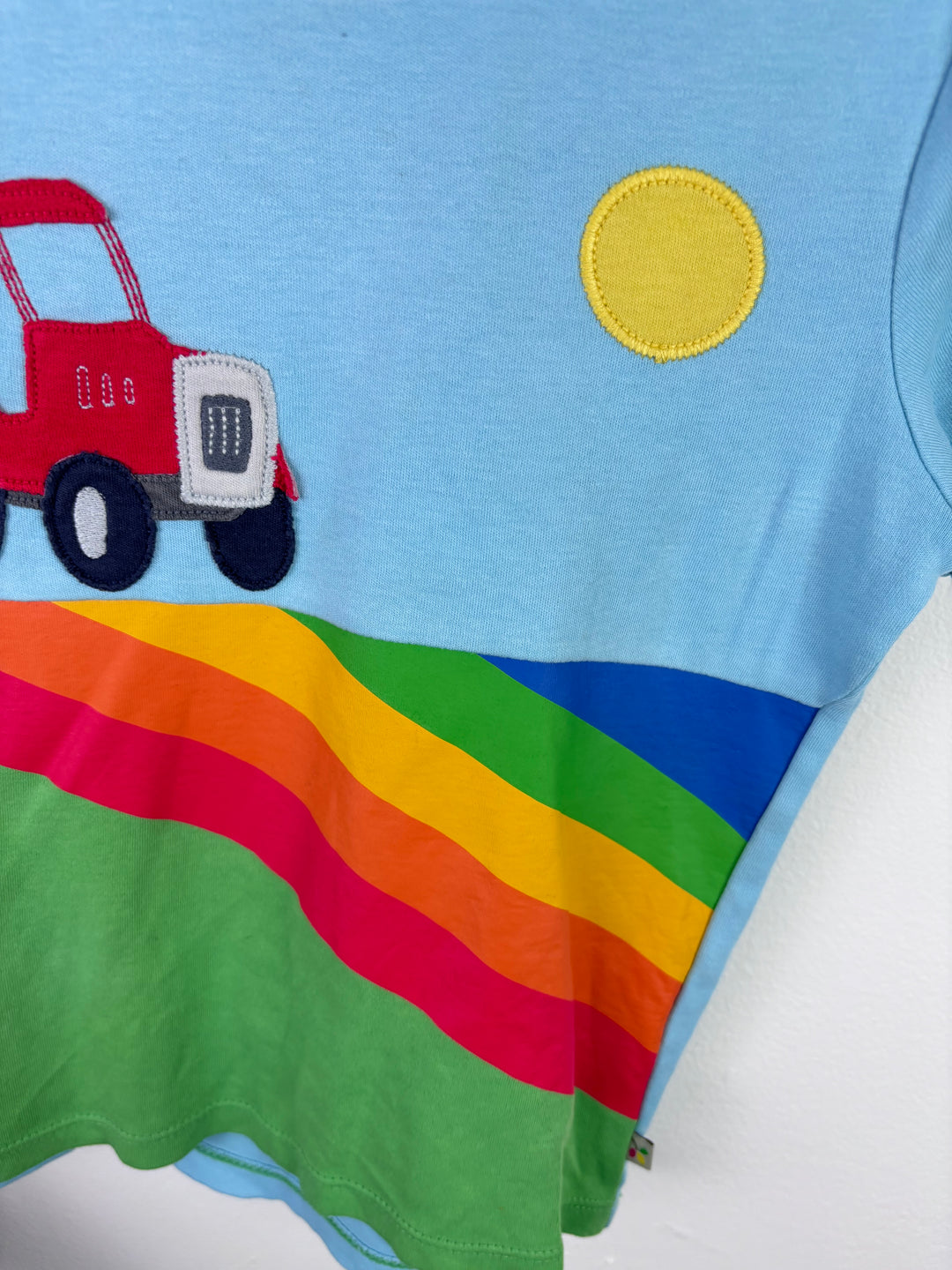 Frugi Tractor Rainbow T-Shirt 4–5 Years-Tops-Second Snuggle Preloved