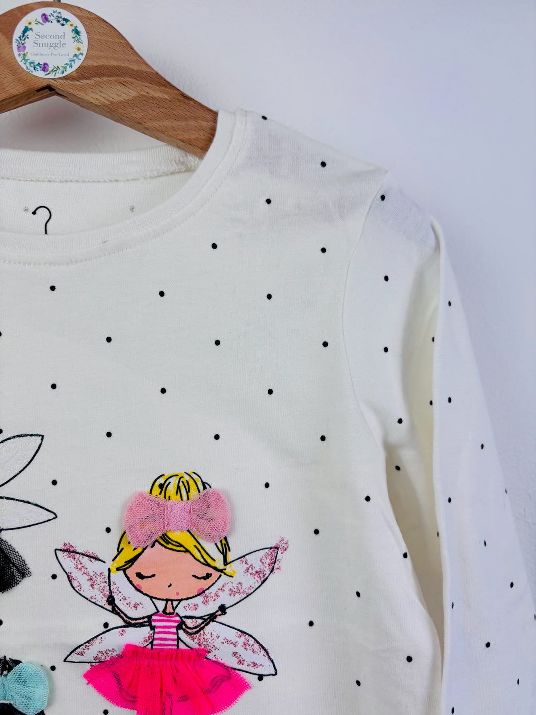Ex Next Girls Cream Fairy Long Sleeve Top