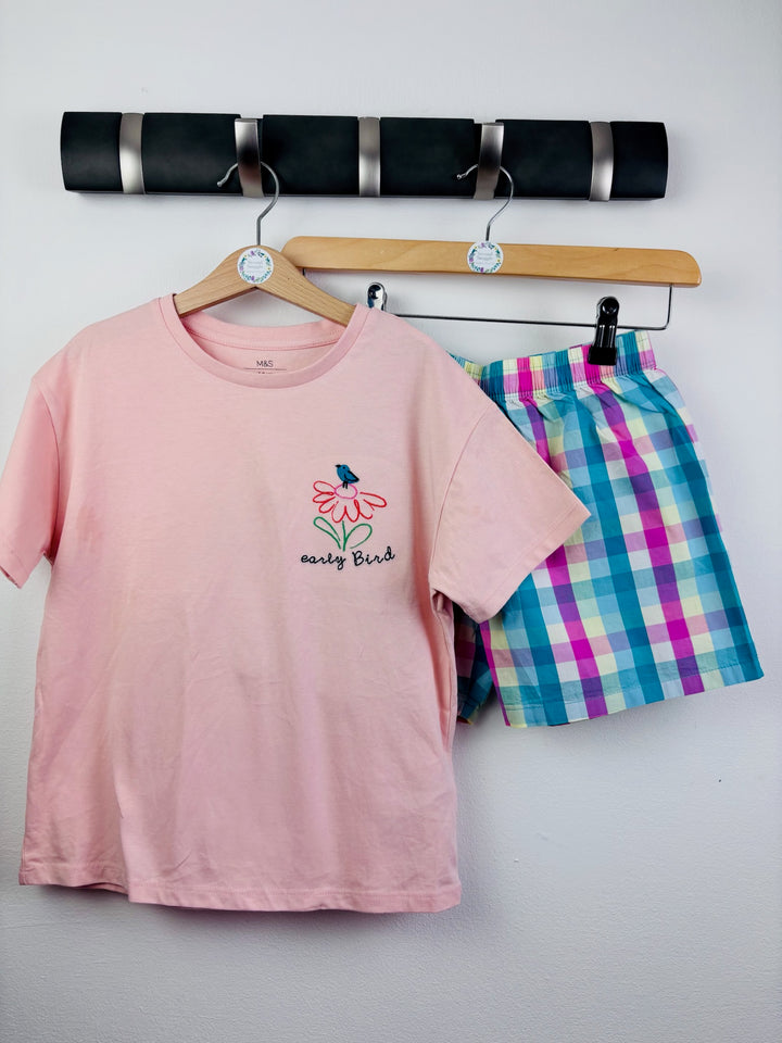 M&S Pink Early Bird Pyjama Short Set