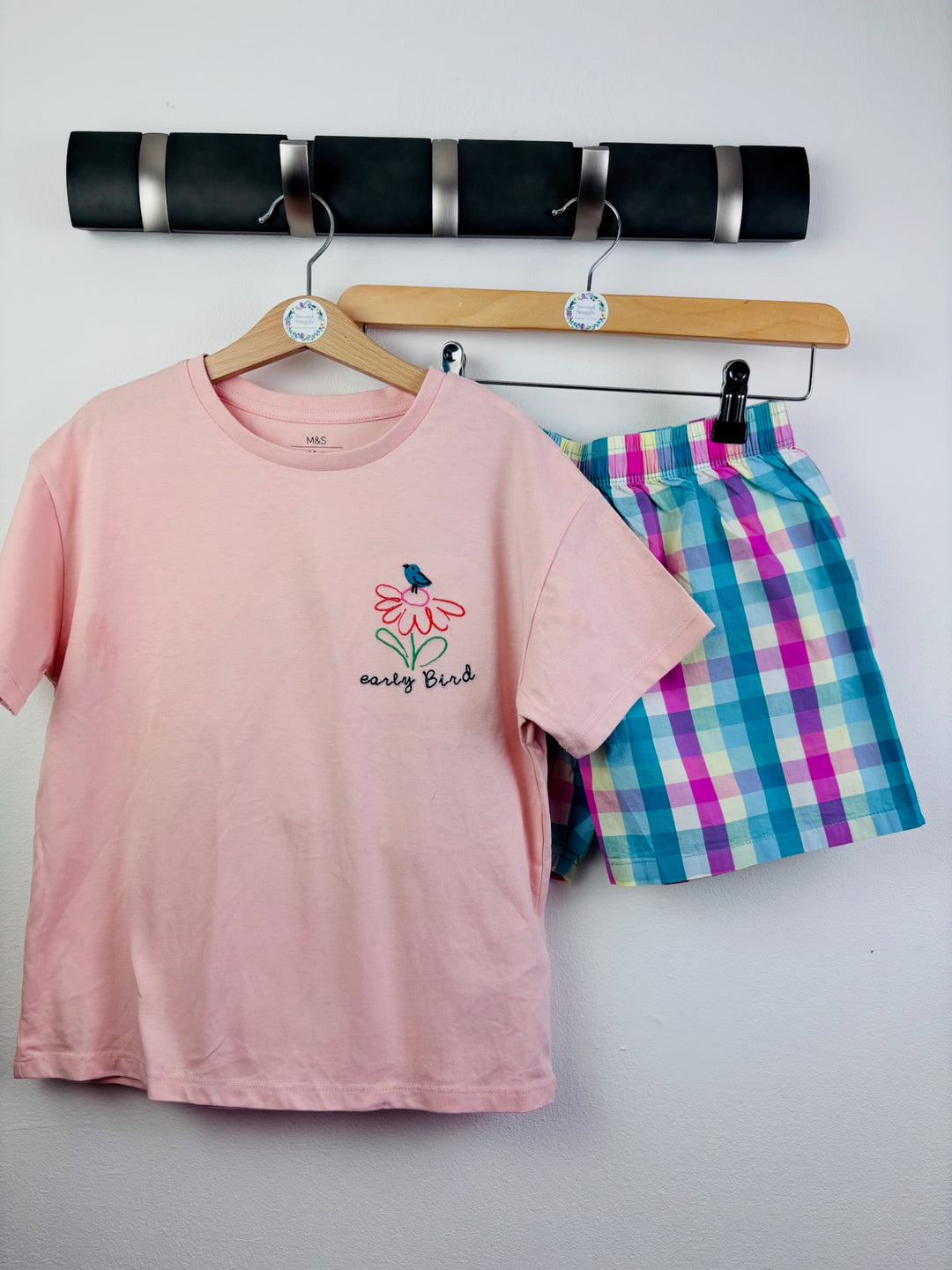 M&S Pink Early Bird Pyjama Short Set