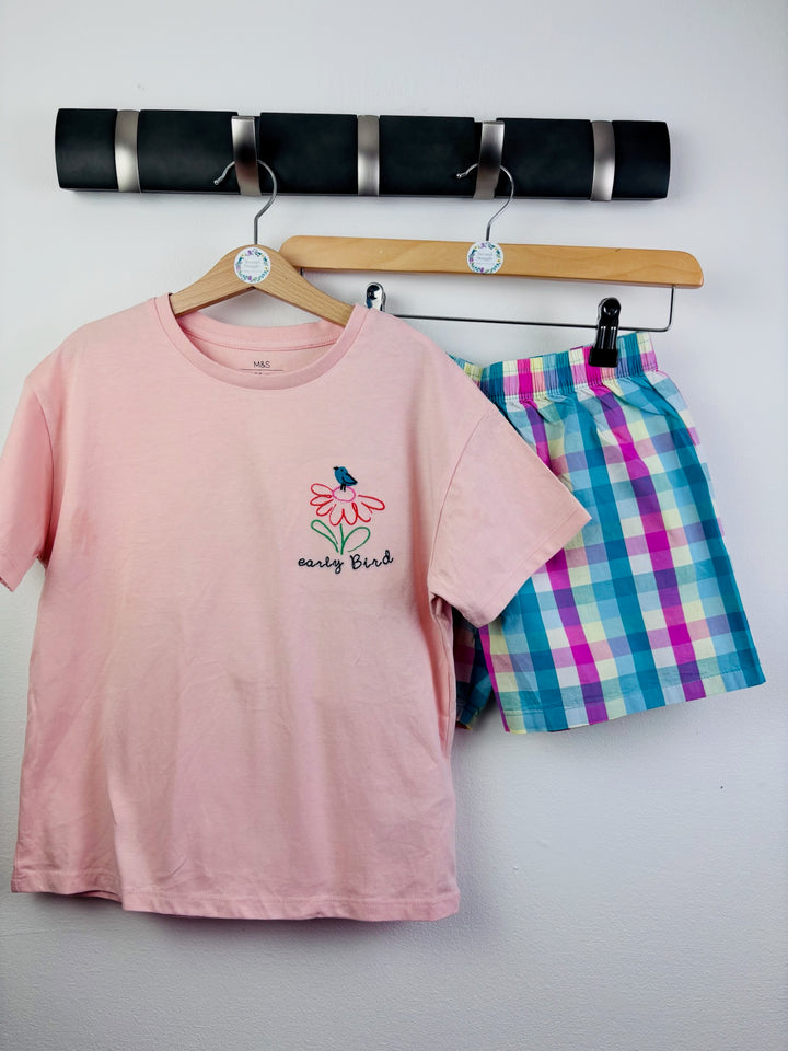 M&S Pink Early Bird Pyjama Short Set
