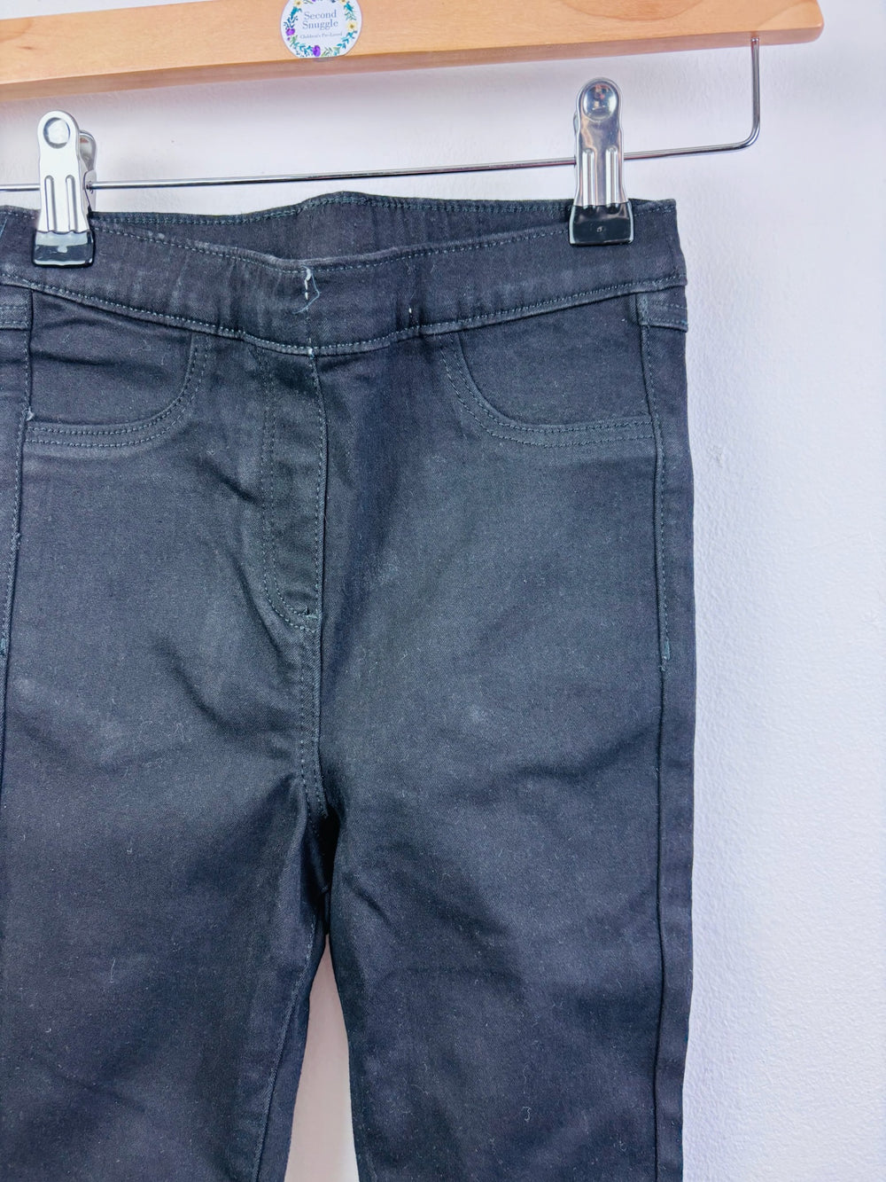 Ex Next Black Skinny Pull On Jeans-Trousers-Second Snuggle Preloved