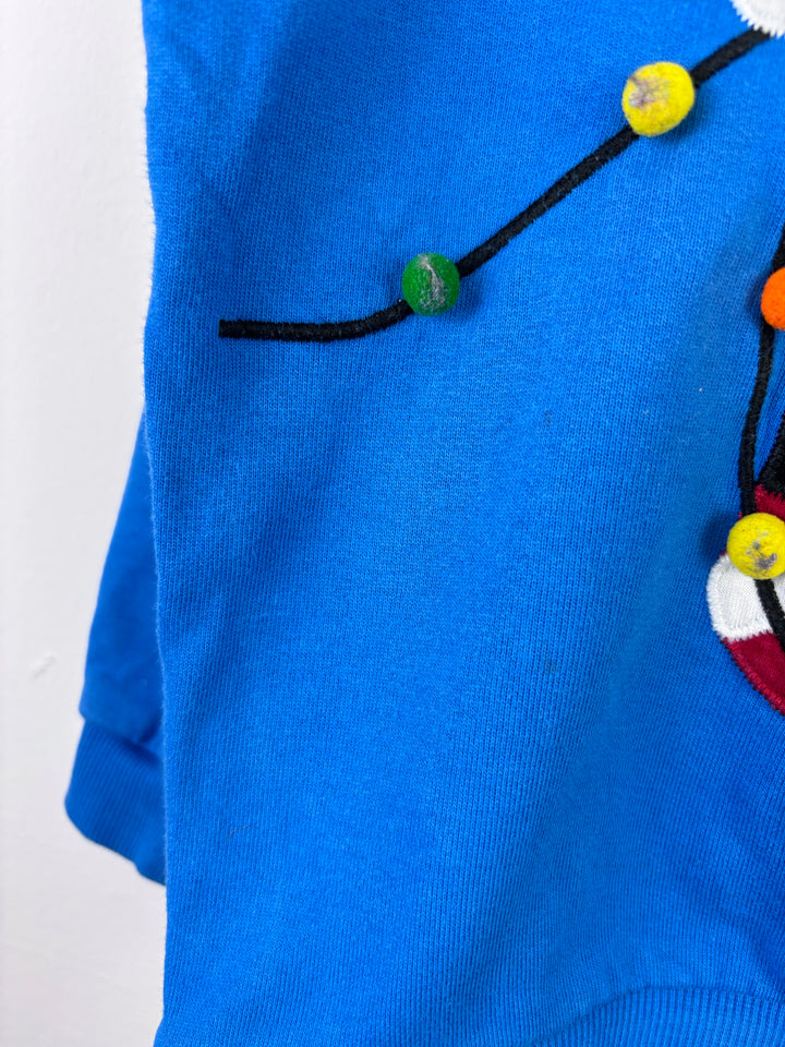 Next Blue Christmas Santa Sweatshirt 4–5 Years-Jumpers-Second Snuggle Preloved