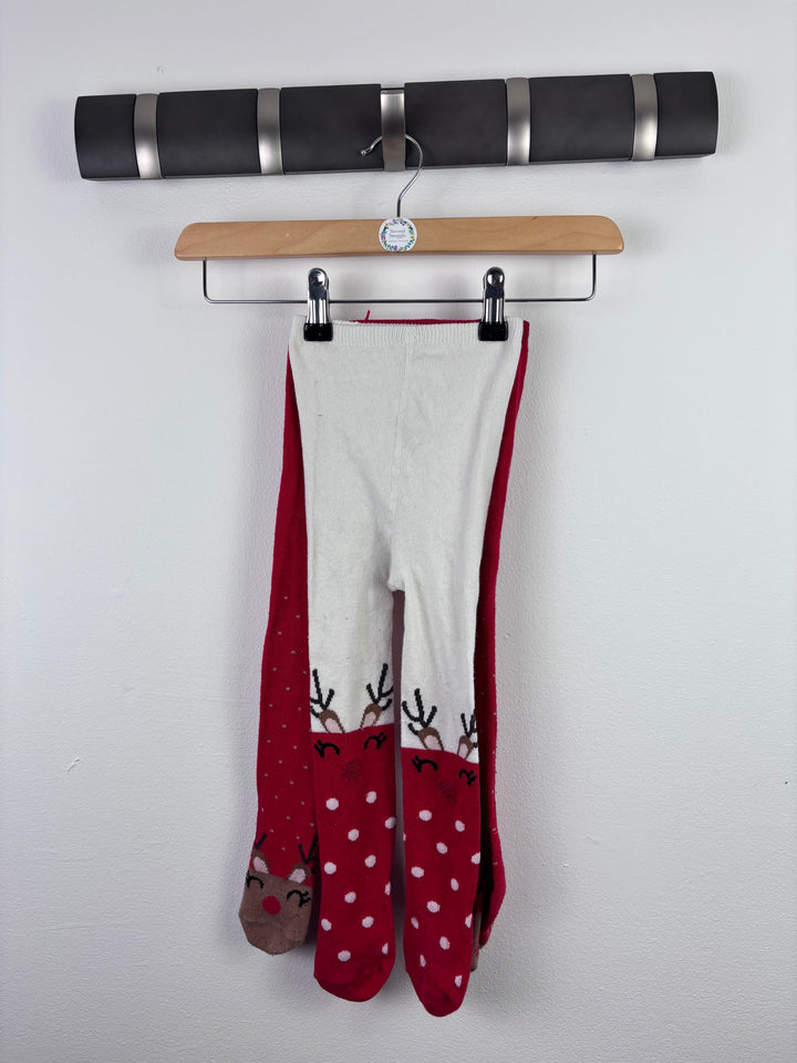 Primark Christmas Tights Set 12–18 Months-Tights & Socks-Second Snuggle Preloved