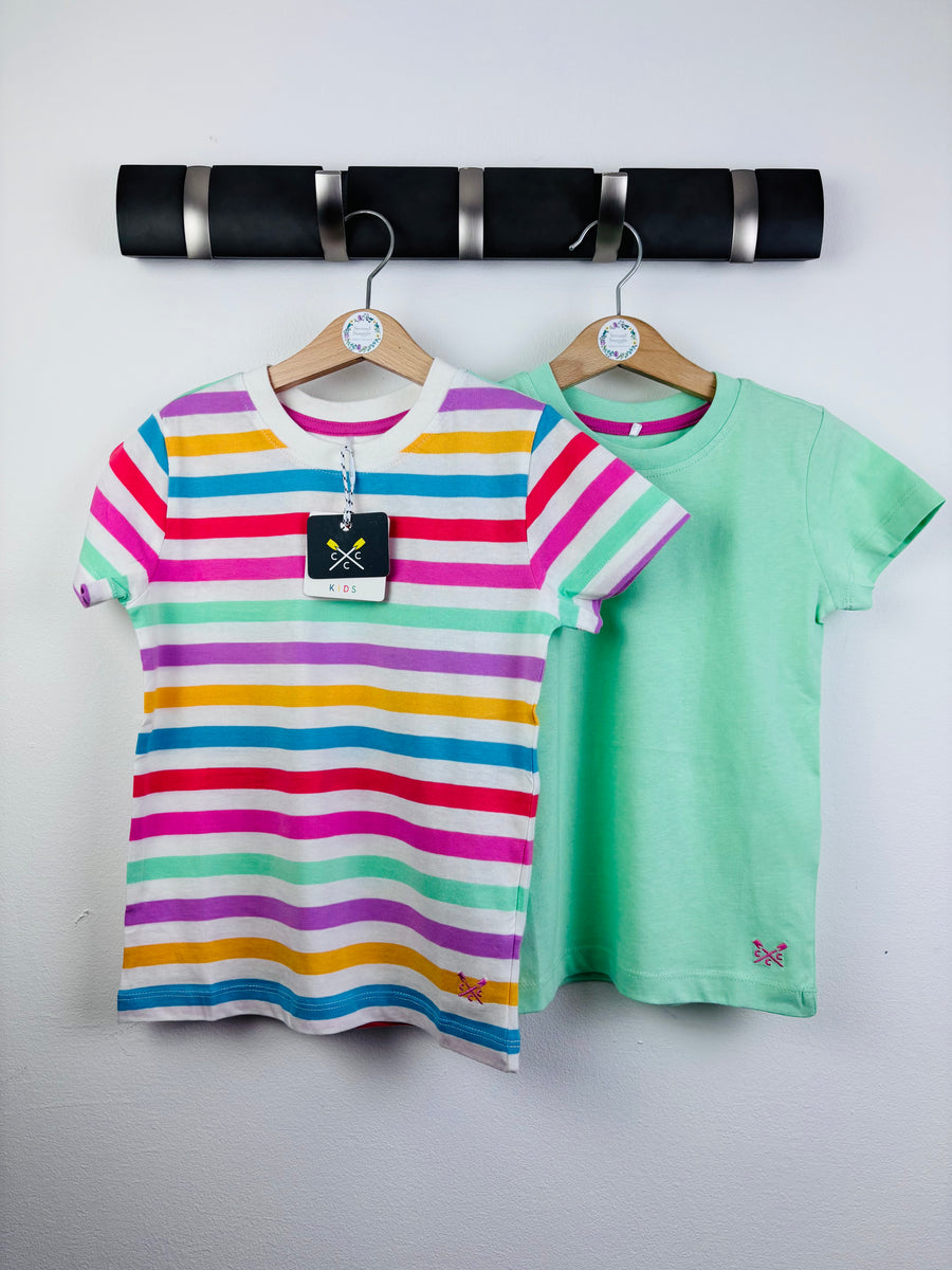 Crew Clothing Rainbow Stripe & Mint Two Pack T-Shirts-Sets-Second Snuggle Preloved