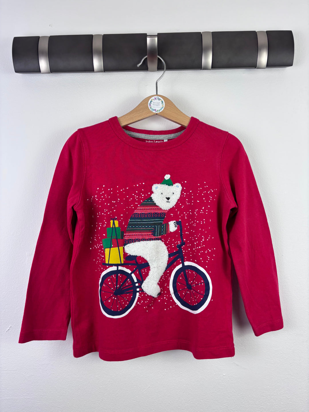 John Lewis Christmas Polar Bear Top 6 Years-Tops-Second Snuggle Preloved
