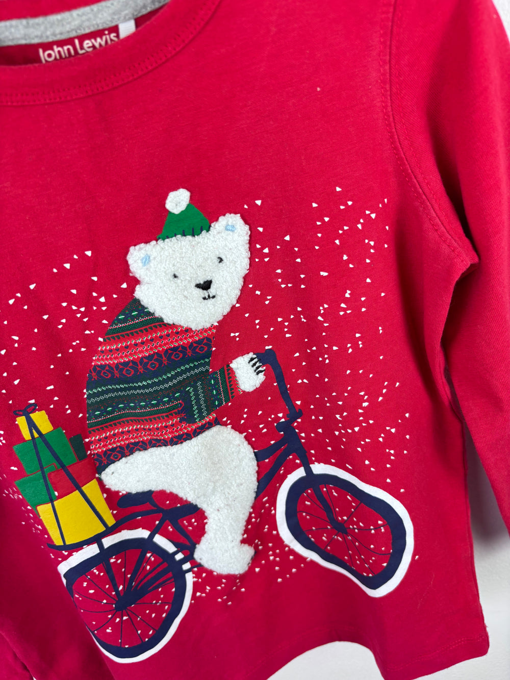 John Lewis Christmas Polar Bear Top 6 Years-Tops-Second Snuggle Preloved