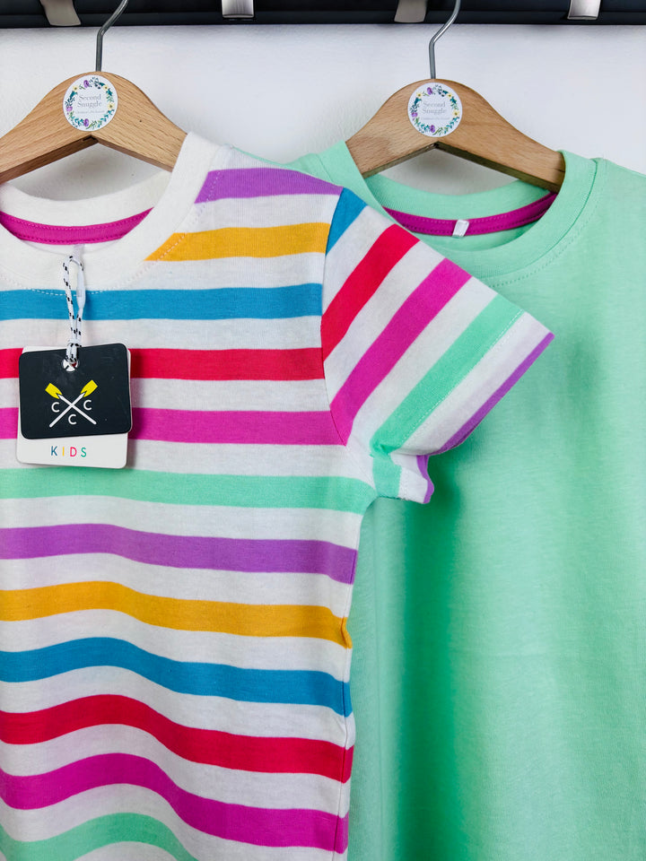 Crew Clothing Rainbow Stripe & Mint Two Pack T-Shirts