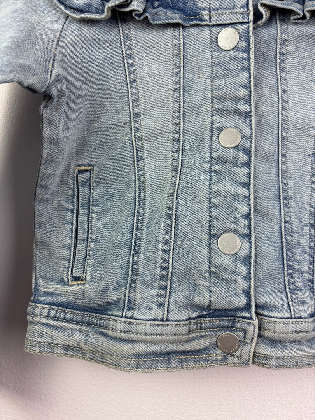 Ex Next Girls Blue Denim Frill Jacket