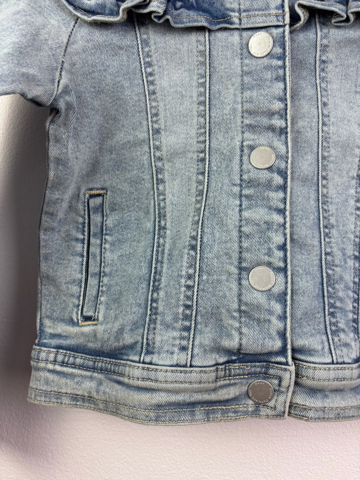 Ex Next Girls Blue Denim Frill Jacket