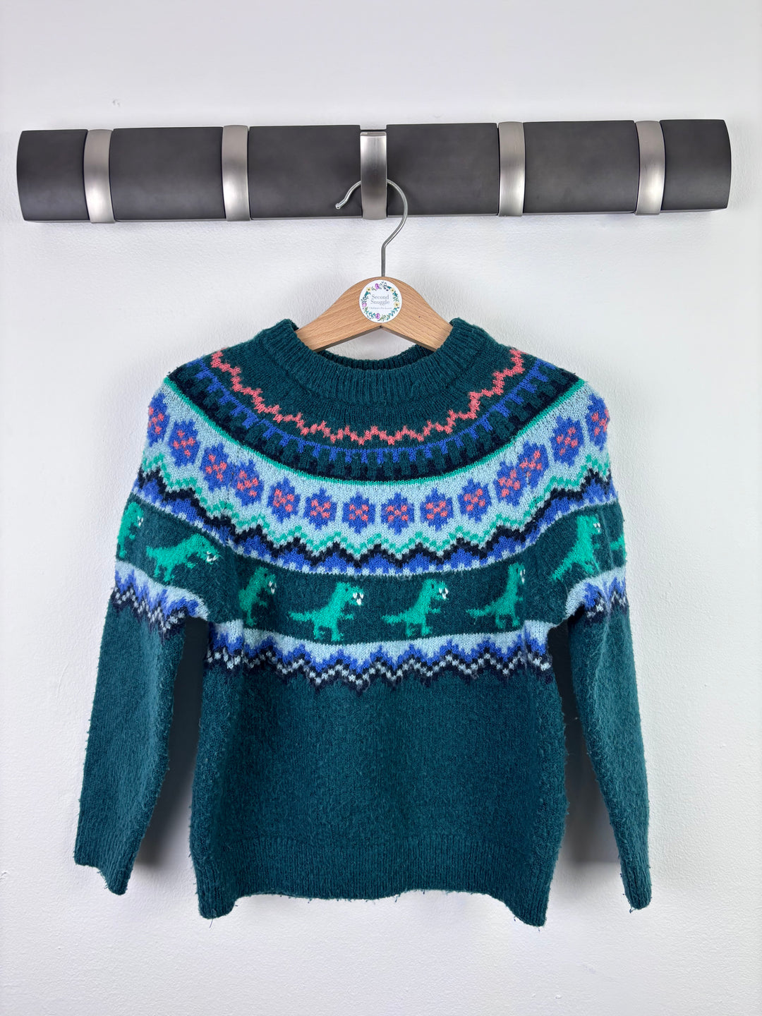 M&S Dinosaur Fair Isle Jumper 3–4 Years-Jumpers-Second Snuggle Preloved