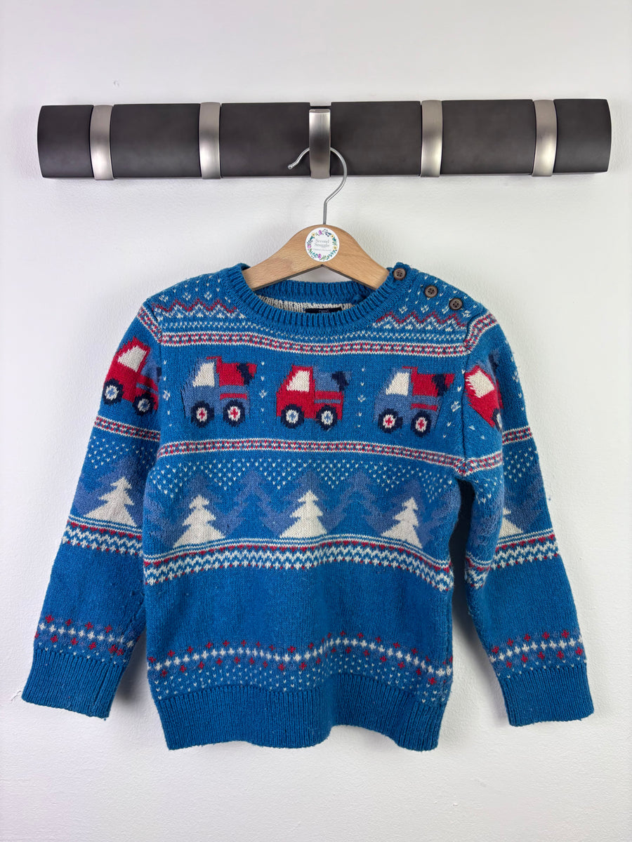 Next Christmas Fair Isle Truck Jumper 3–4 Years-Jumpers-Second Snuggle Preloved