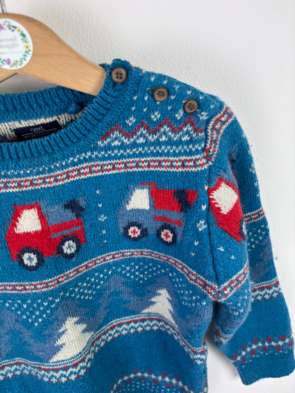 Next Christmas Fair Isle Truck Jumper 3–4 Years-Jumpers-Second Snuggle Preloved
