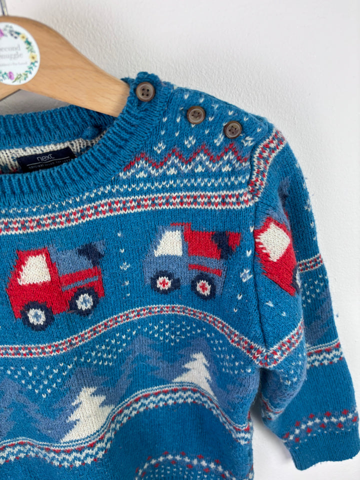 Next Christmas Fair Isle Truck Jumper 3–4 Years-Jumpers-Second Snuggle Preloved
