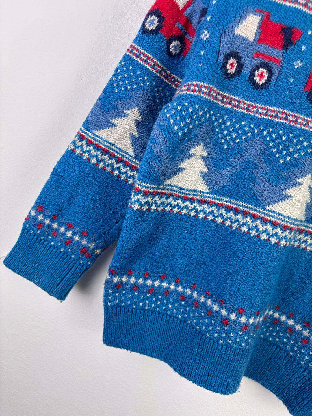 Next Christmas Fair Isle Truck Jumper 3–4 Years-Jumpers-Second Snuggle Preloved