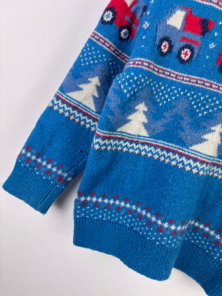 Next Christmas Fair Isle Truck Jumper 3–4 Years-Jumpers-Second Snuggle Preloved