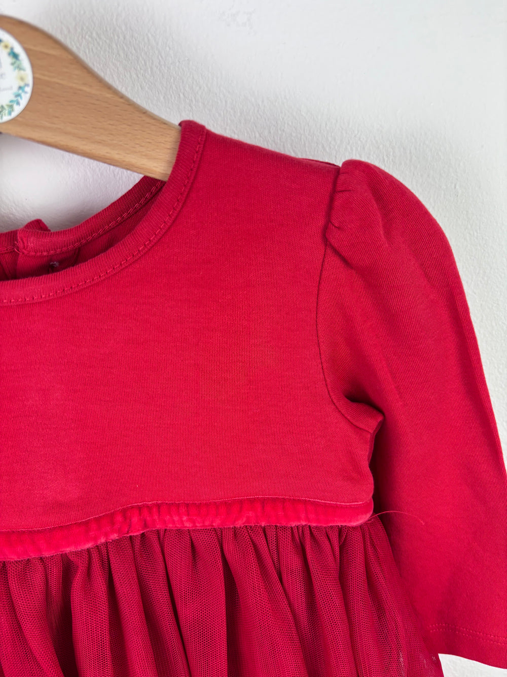 JoJo Maman Bebe Red Tulle Party Dress 6–12 Months-Dresses-Second Snuggle Preloved