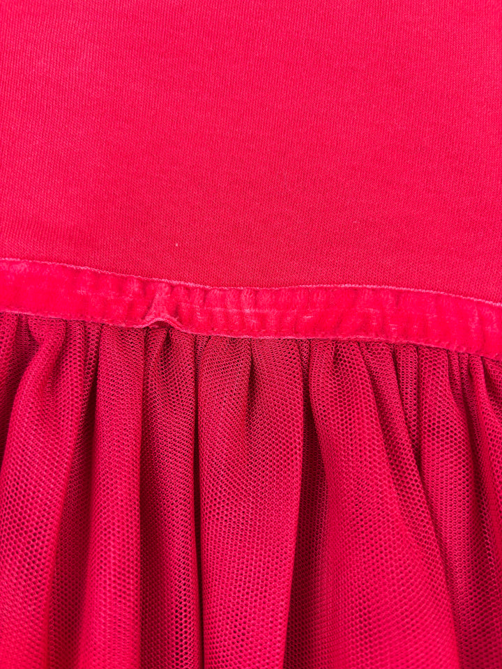 JoJo Maman Bebe Red Tulle Party Dress 6–12 Months-Dresses-Second Snuggle Preloved