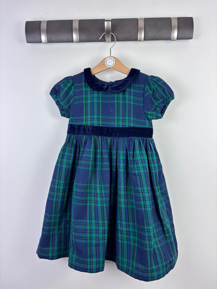 Ex JoJo Maman Bebe Green Tartan Party Dress 2–3 Years-Dresses-Second Snuggle Preloved