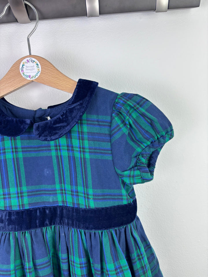 Ex JoJo Maman Bebe Green Tartan Party Dress 2–3 Years-Dresses-Second Snuggle Preloved