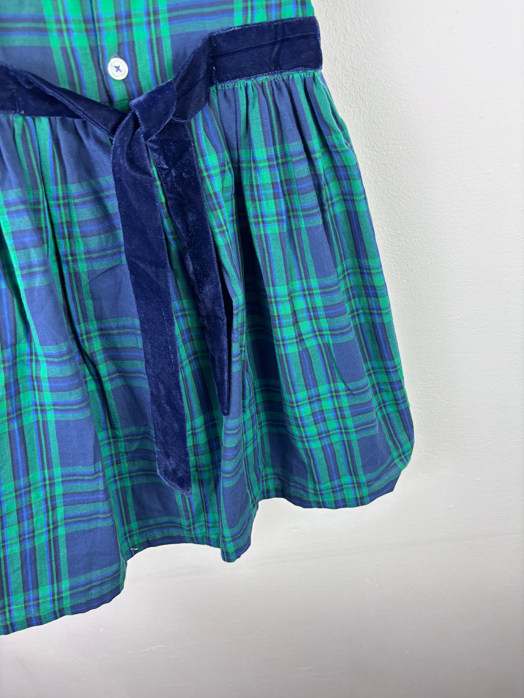 Ex JoJo Maman Bebe Green Tartan Party Dress 2–3 Years-Dresses-Second Snuggle Preloved