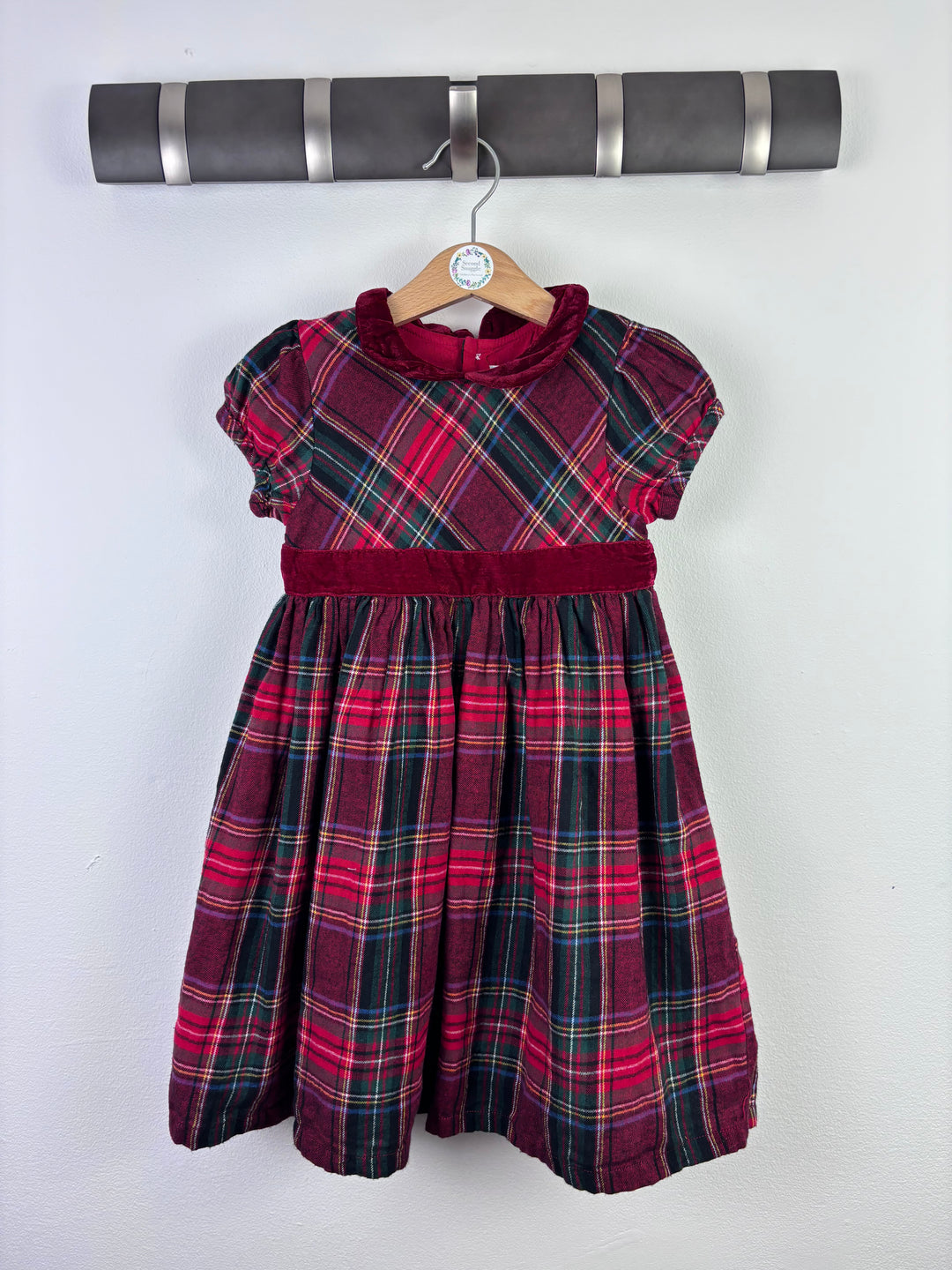 Ex JoJo Maman Bebe Red Tartan Party Dress 2–3 Years-Dresses-Second Snuggle Preloved