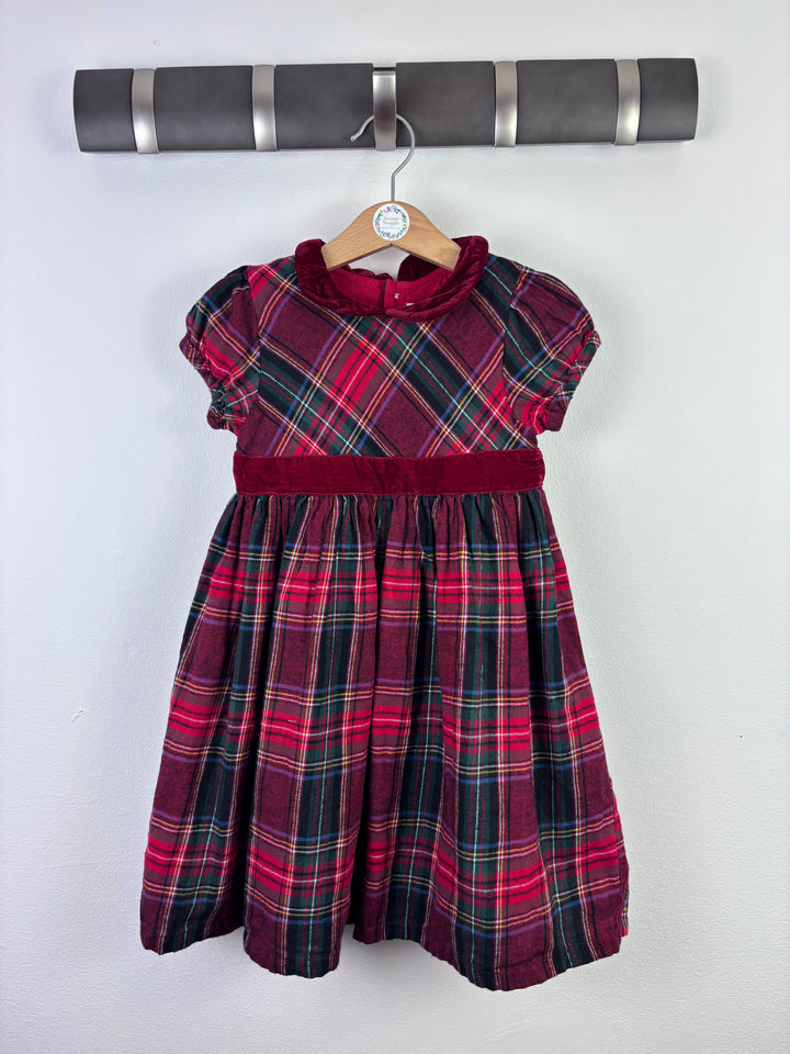 Ex JoJo Maman Bebe Red Tartan Party Dress 2–3 Years-Dresses-Second Snuggle Preloved