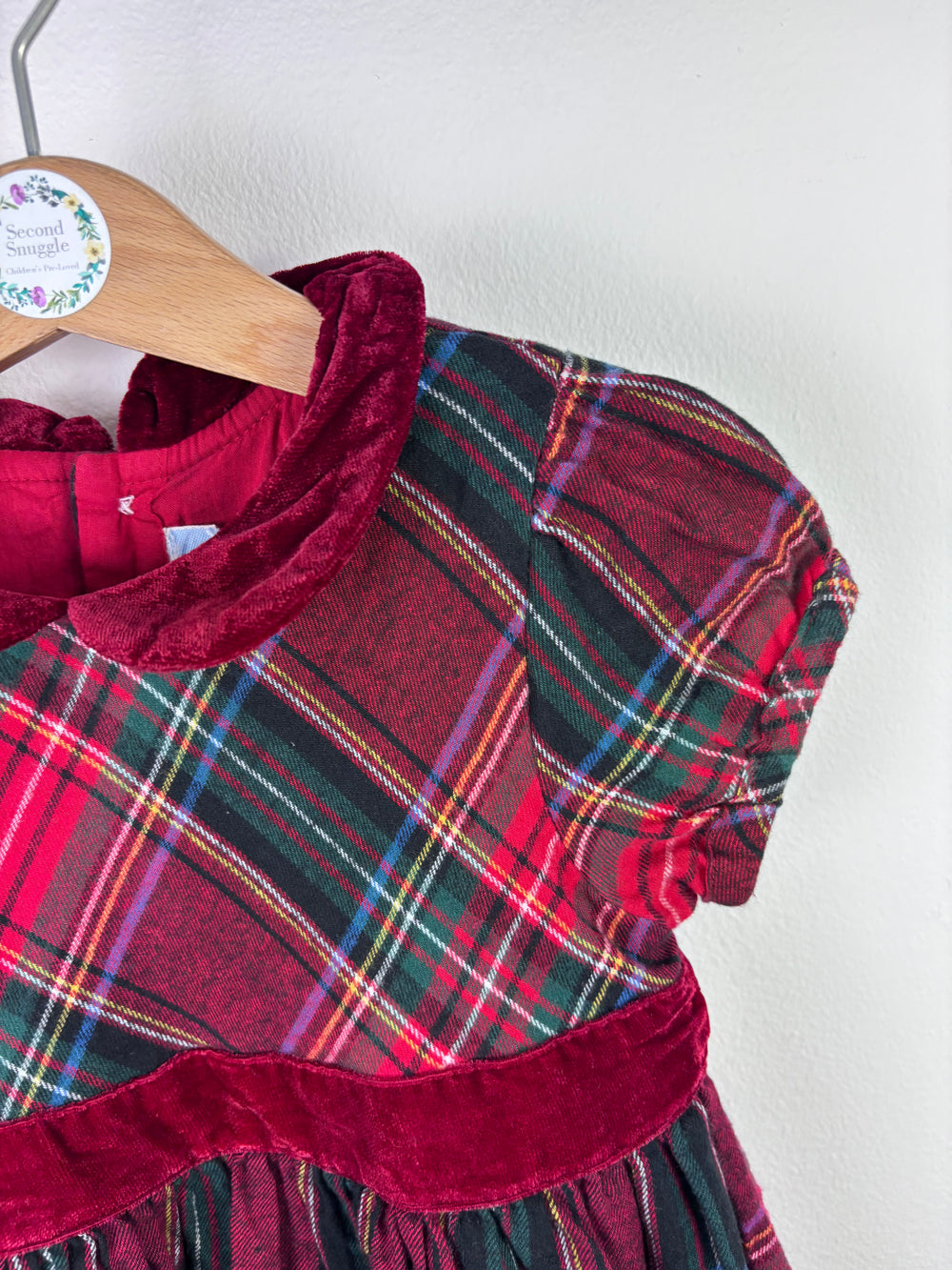 Ex JoJo Maman Bebe Red Tartan Party Dress 2–3 Years-Dresses-Second Snuggle Preloved