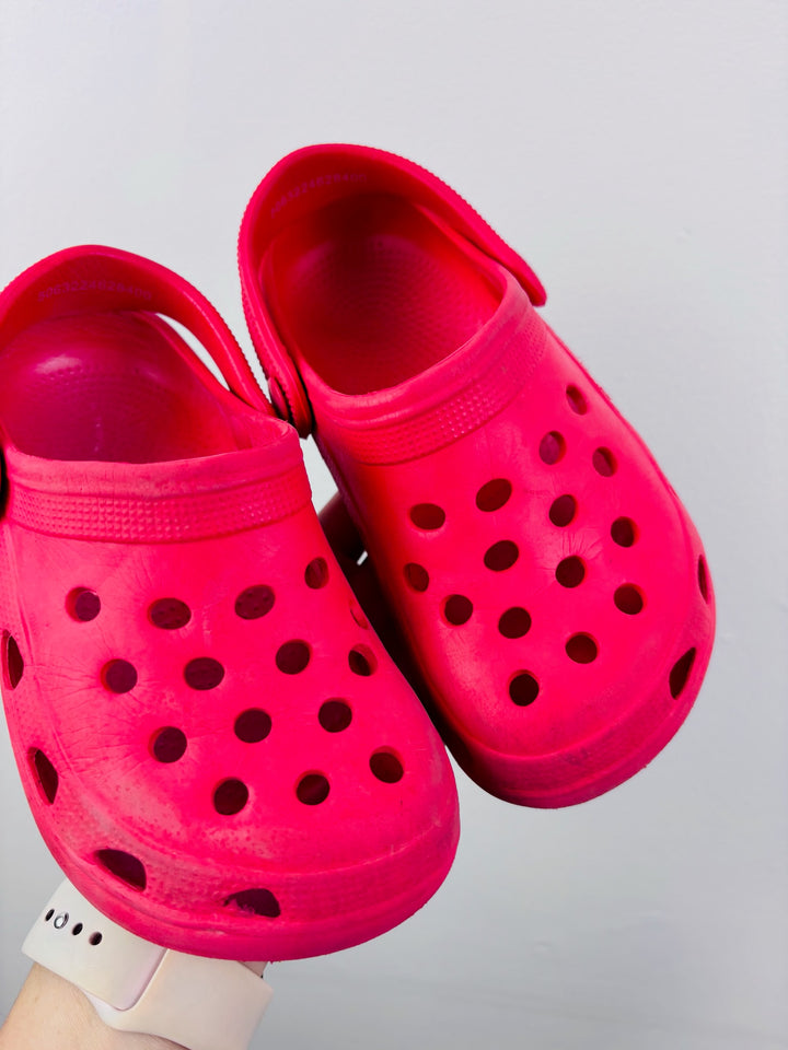 Red Kids Clogs Slip-On Garden Shoes UK 10/11