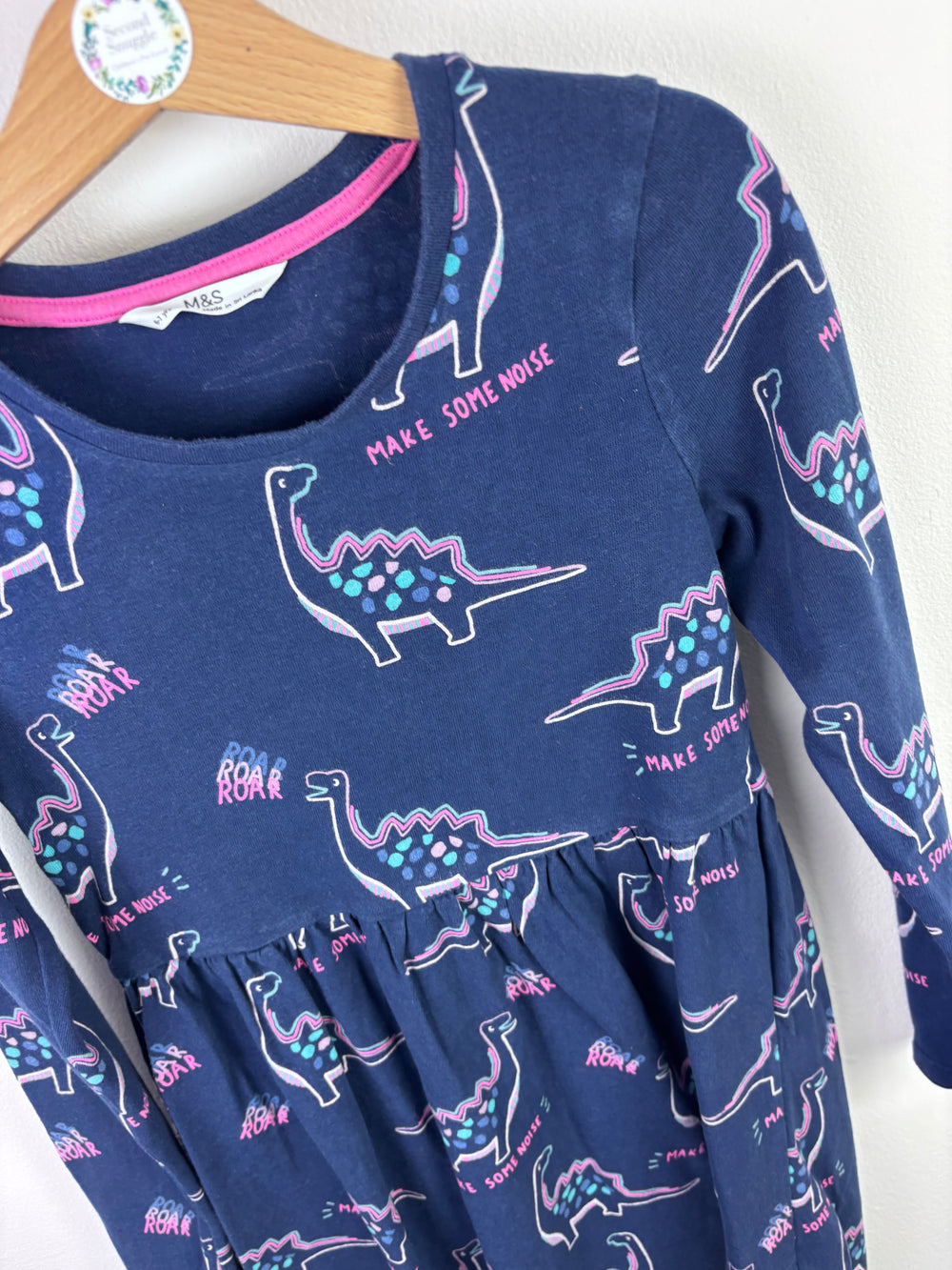 M&S Dinosaur Print Dress 6-7 Years-Dresses-Second Snuggle Preloved