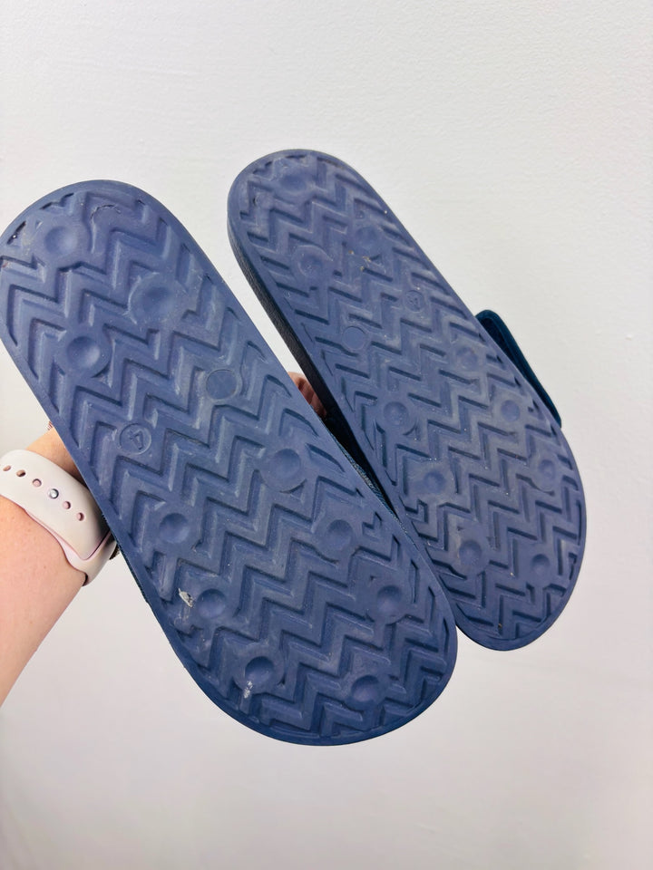 Next Navy Striped Sliders Pool Sandals UK 4