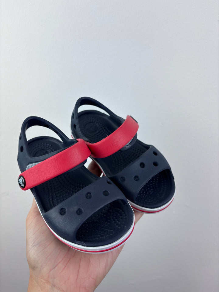 Crocs Navy Red Crocband Sandals C7