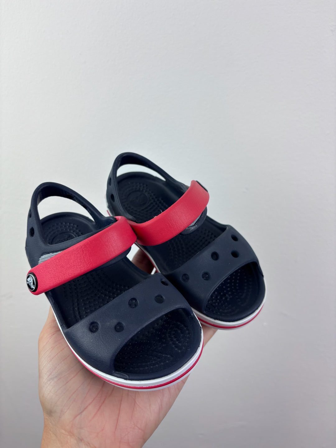 Crocs Navy Red Crocband Sandals C7