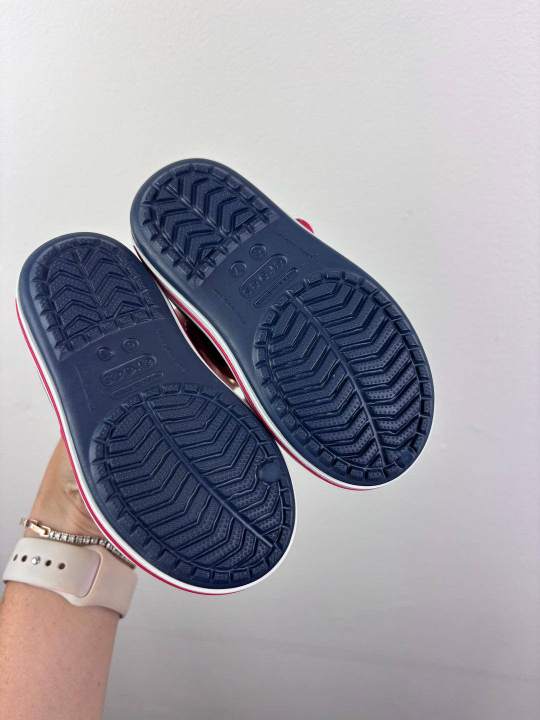Crocs Navy Red Crocband Sandals C7