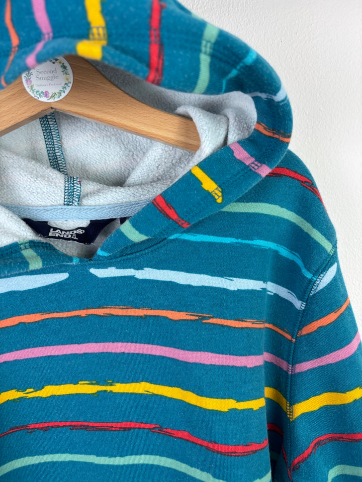 Lands’ End Teal Stripe Hoodie L (10–12 Years)