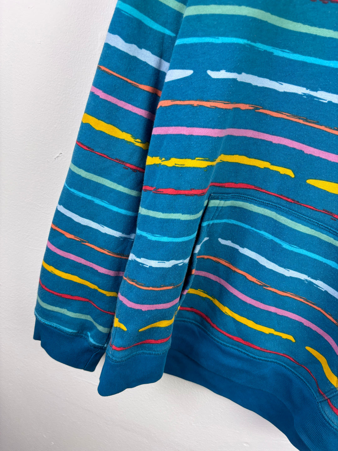 Lands’ End Teal Stripe Hoodie L (10–12 Years)