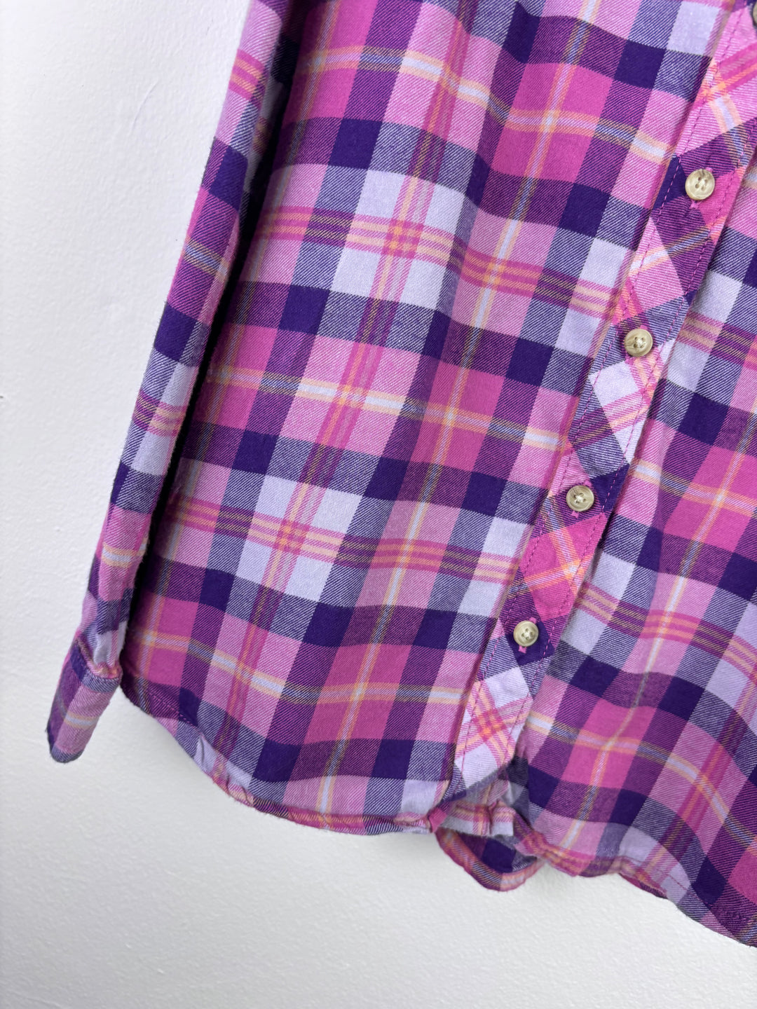 Lands’ End Pink and Purple Check Shirt M (8 Years)