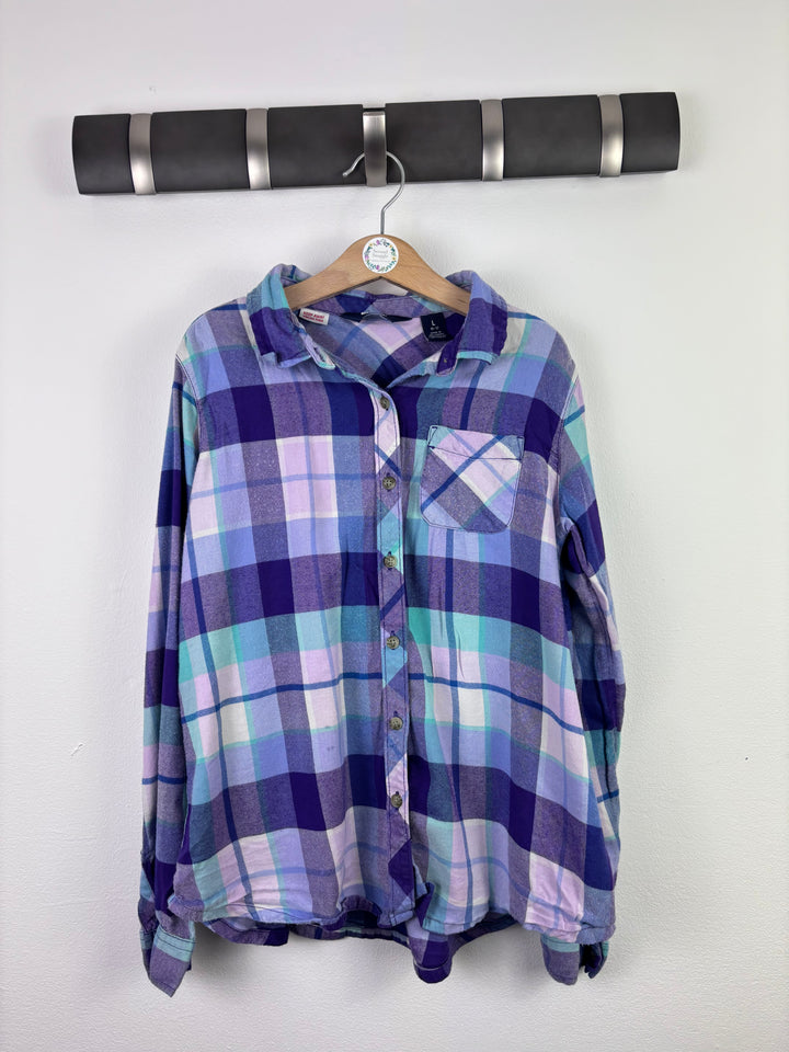 Lands’ End Purple and Blue Check Shirt L (10–12 Years)