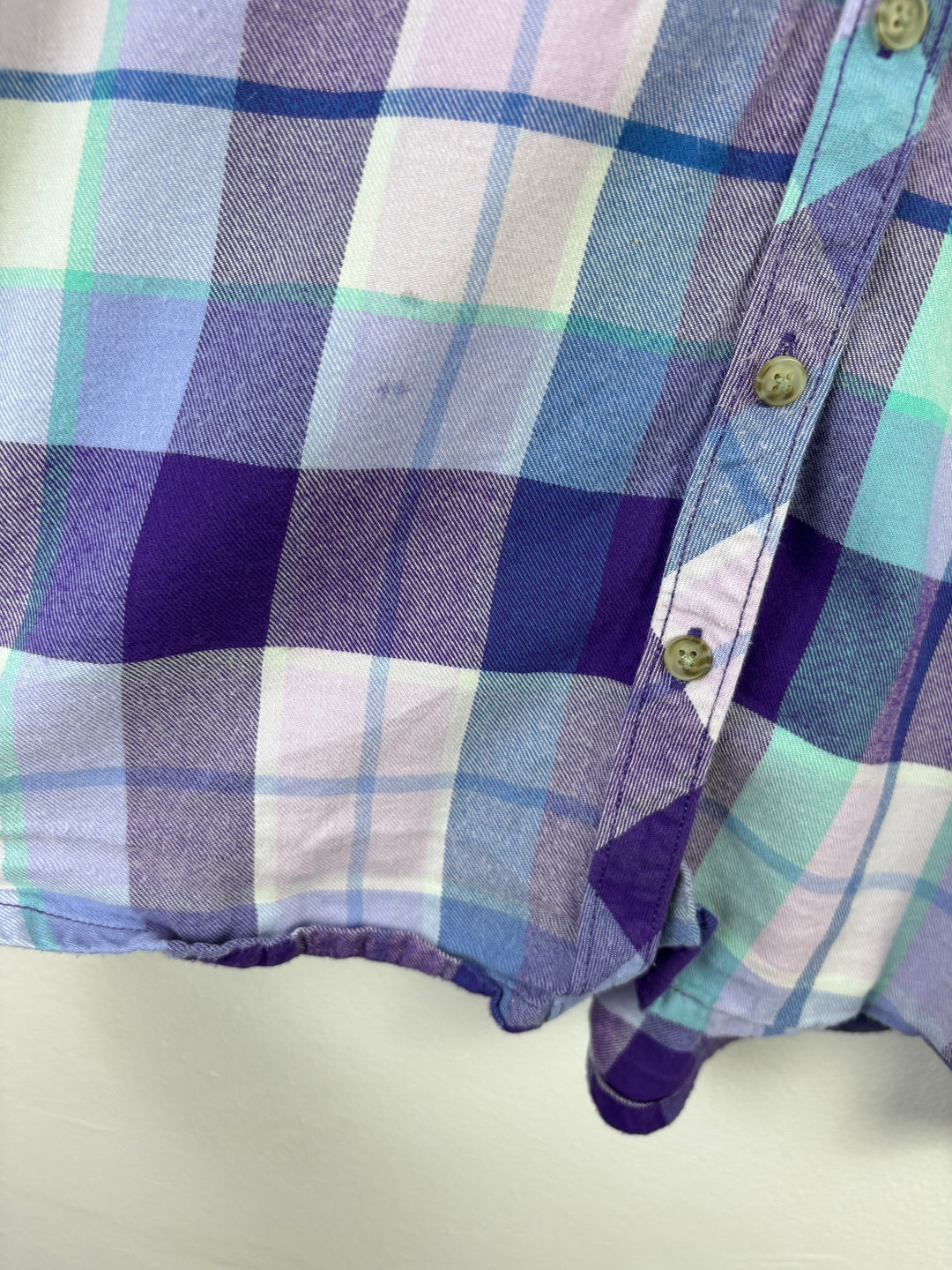 Lands’ End Purple and Blue Check Shirt L (10–12 Years)