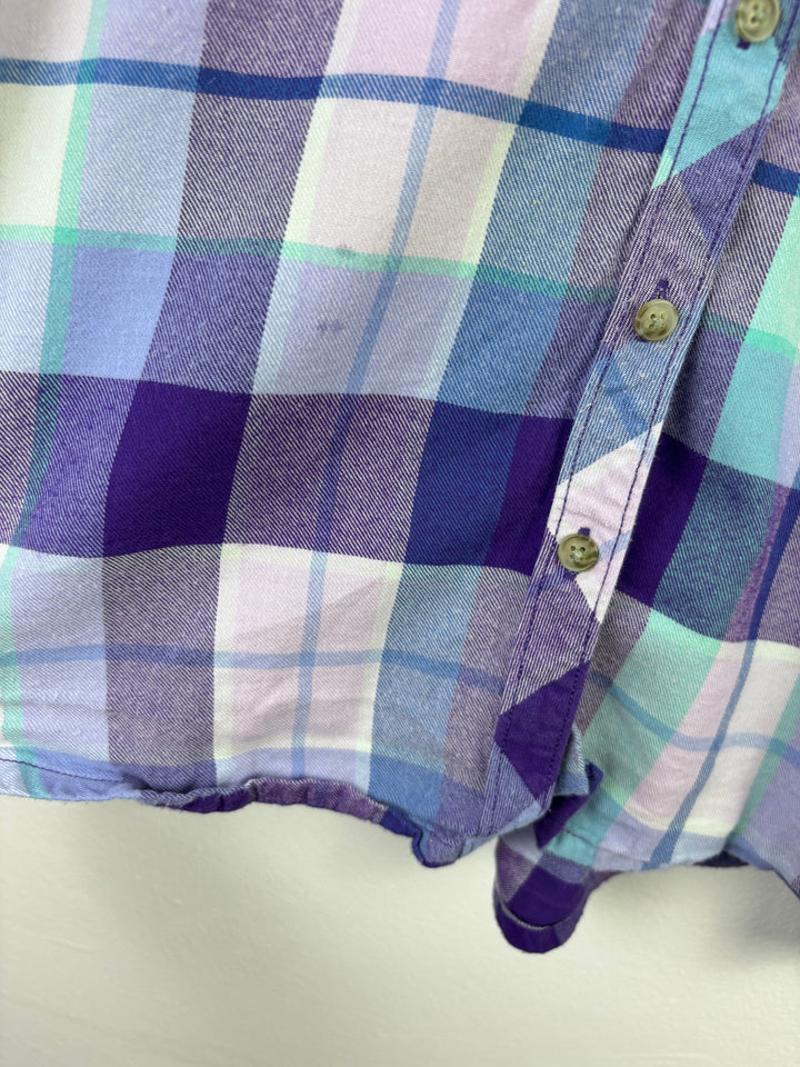 Lands’ End Purple and Blue Check Shirt L (10–12 Years)