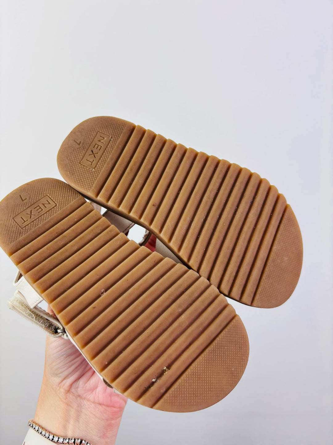 Next Cream Bow Sandals UK 7