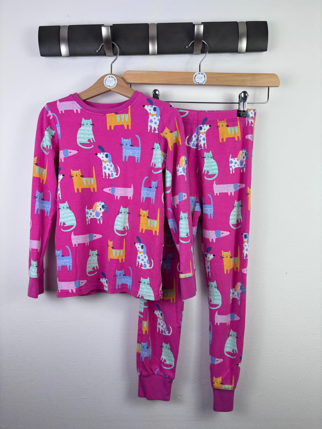 Next Cat Print Pyjama Set 7 Years-Night Wear-Second Snuggle Preloved