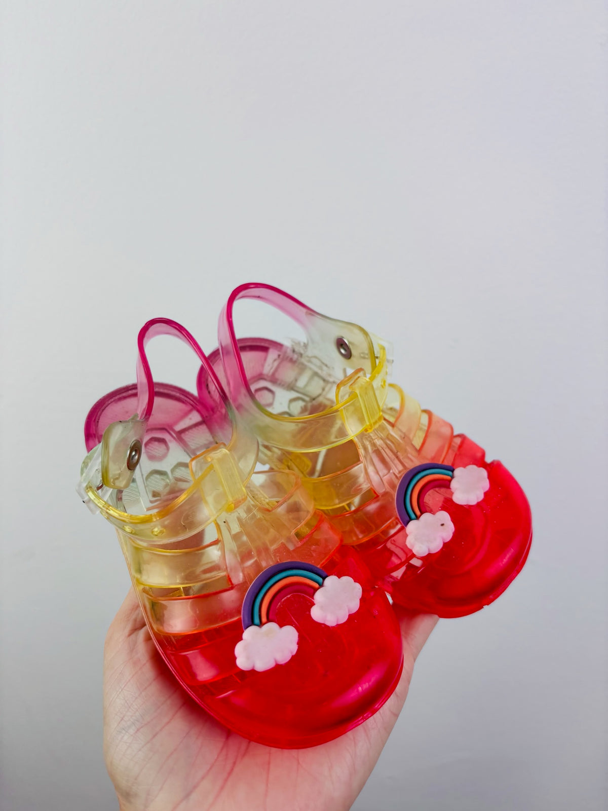 F&F Rainbow Jelly Sandals UK 6-Sandals-Second Snuggle Preloved