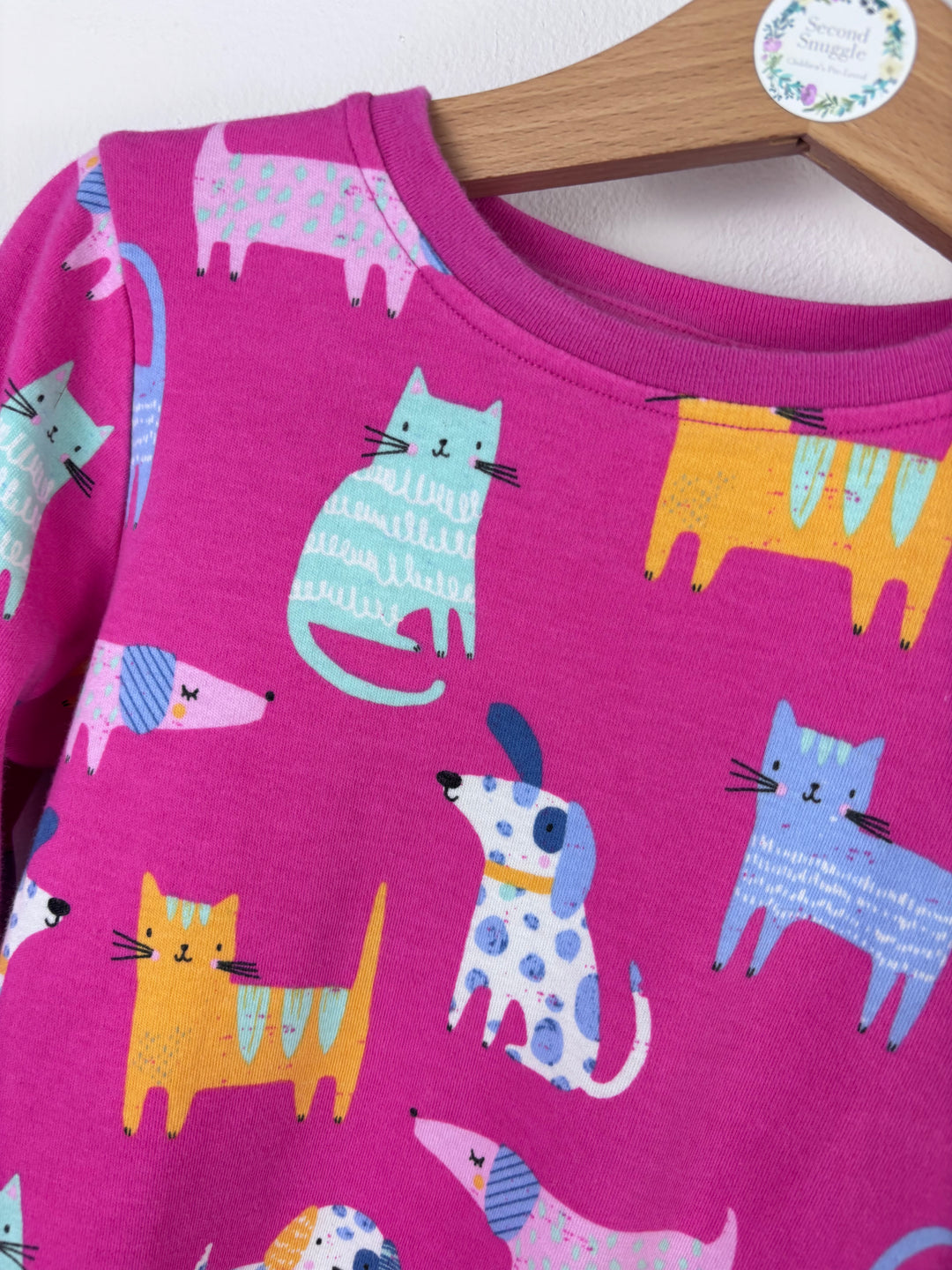 Next Cat Print Pyjama Set 7 Years-Night Wear-Second Snuggle Preloved