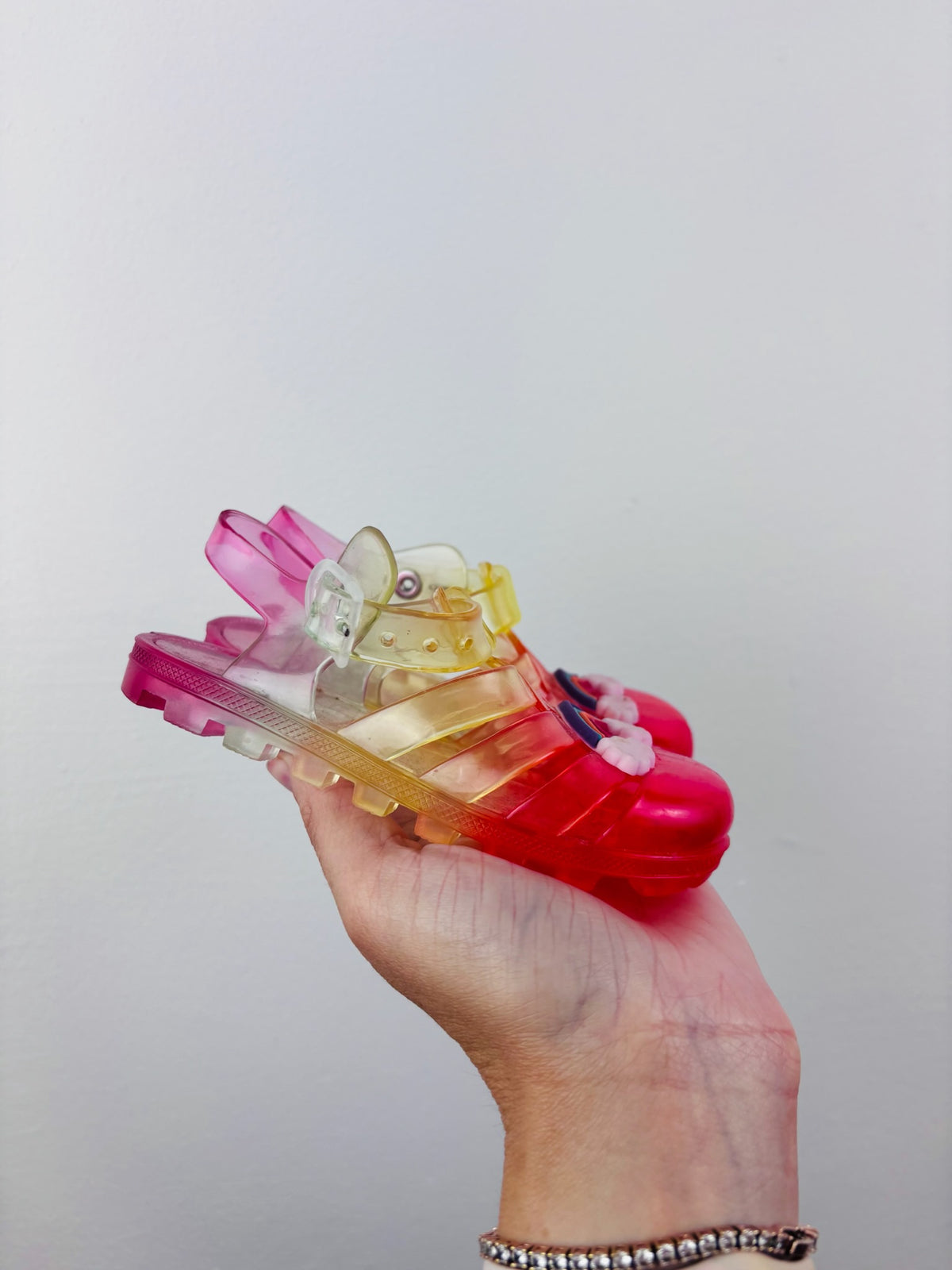 F&F Rainbow Jelly Sandals UK 6-Sandals-Second Snuggle Preloved