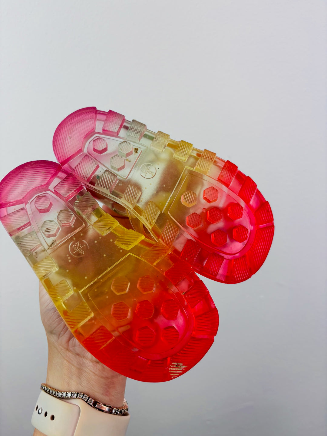 F&F Rainbow Jelly Sandals UK 6