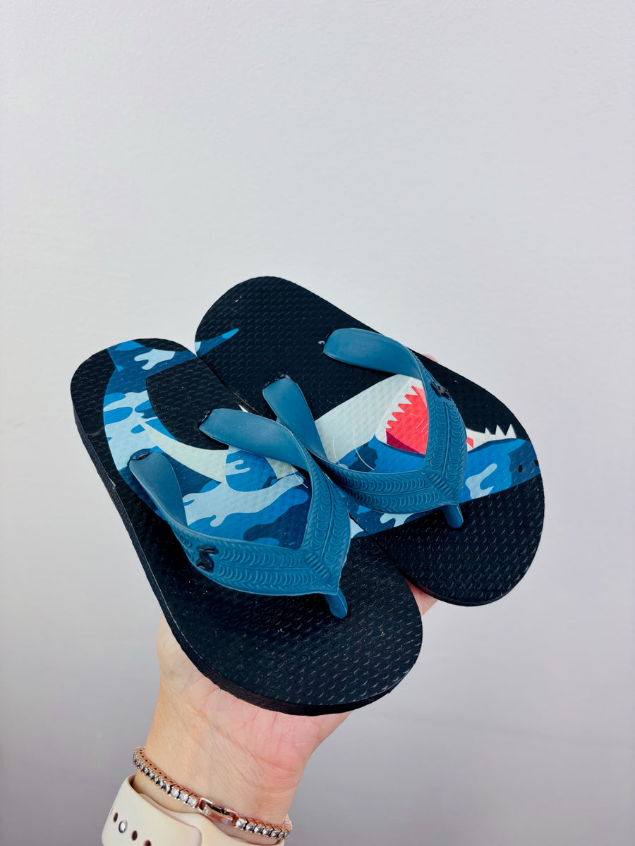 Joules Blue Shark Flip Flops UK 9-Shoes-Second Snuggle Preloved